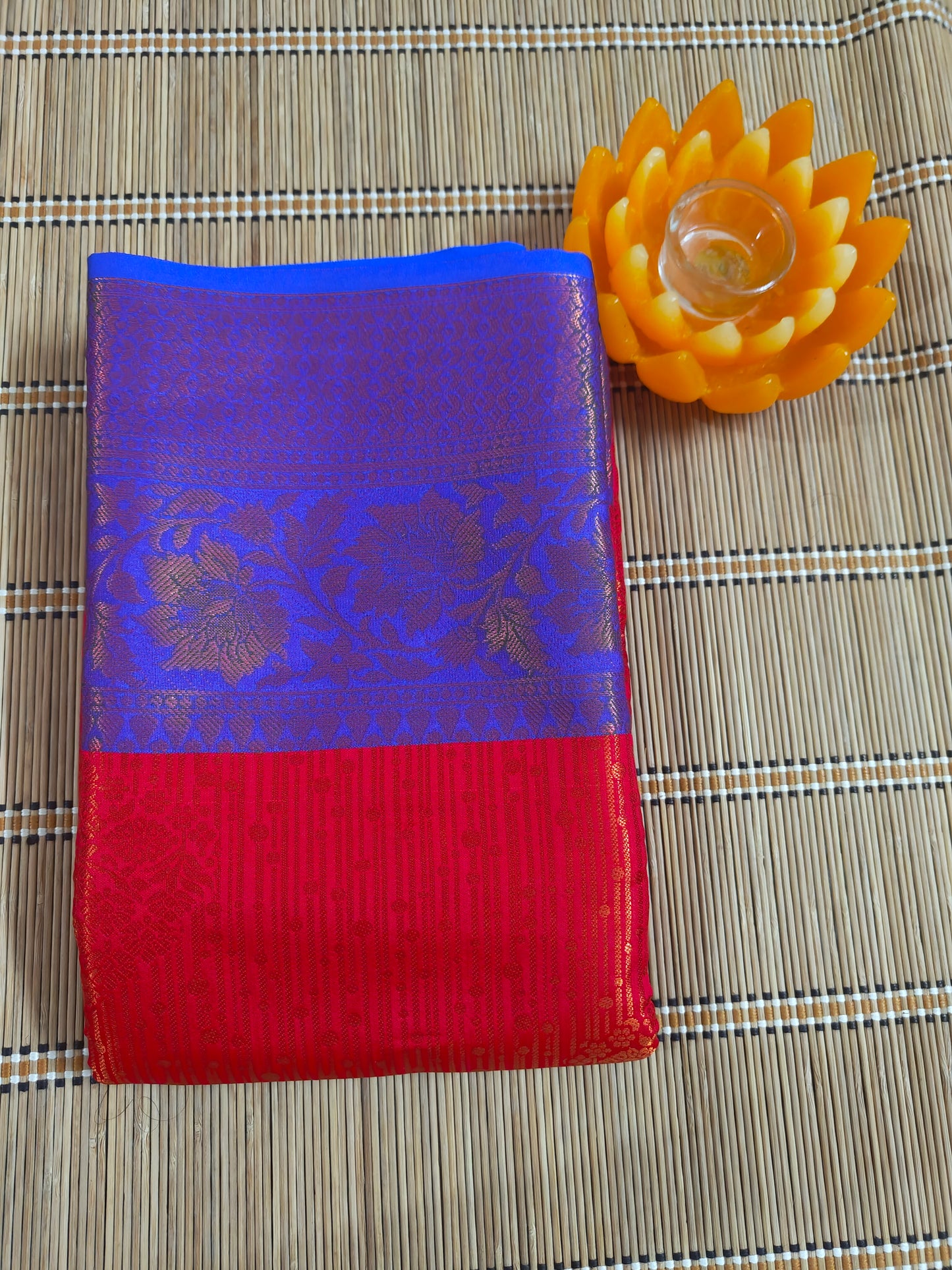 Beautiful and Elegant Banarasi Jacquard Weaving Silk Saree-Blue