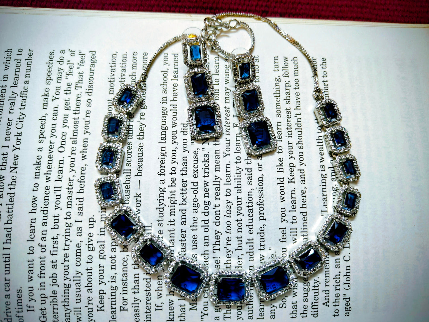 Beautiful and Classic AD Jewellery set-Royal blue