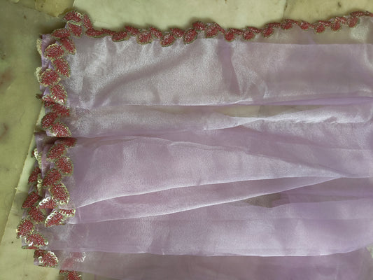 Beautiful and Stylish organza saree(Lavender)