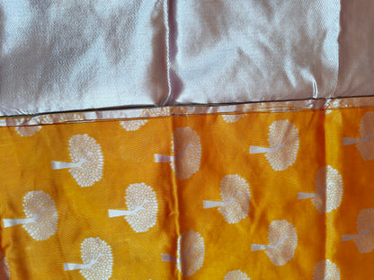 Beautiful and Elegant Banarasi Tissue Silk Saree-Sunset Yellow