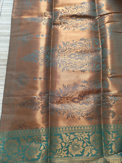 Beautiful and Elegant Banarasi Jacquard Weaving Silk Saree-Pista Green