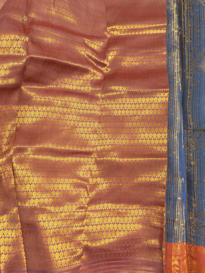 Beautiful and Elegant Banarasi Jacquard Weaving Silk Saree-Blue