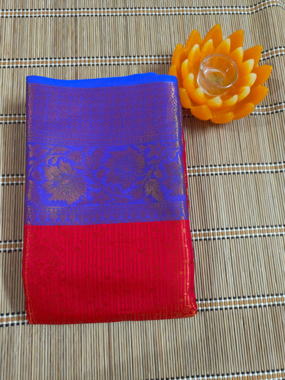 Beautiful and Elegant Banarasi Jacquard Weaving Silk Saree-Blue