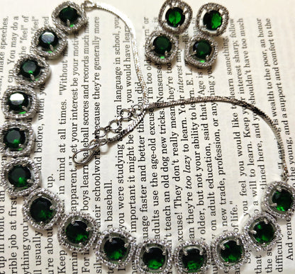 Beautiful and Classic AD Jewellery set-Green