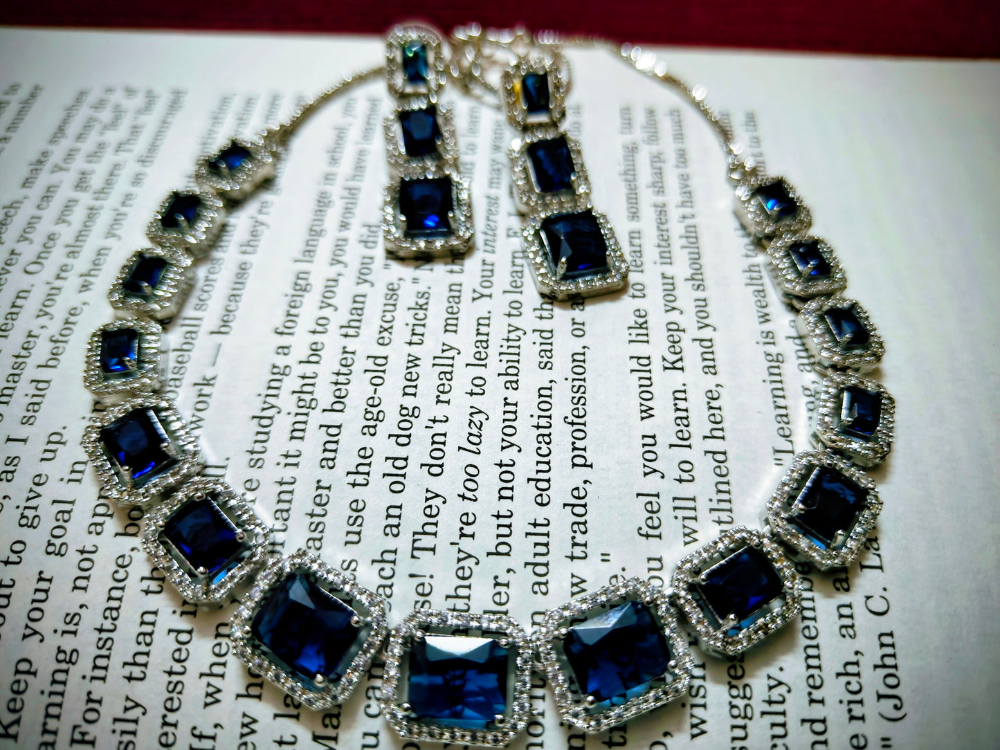 Beautiful and Classic AD Jewellery set-Royal blue