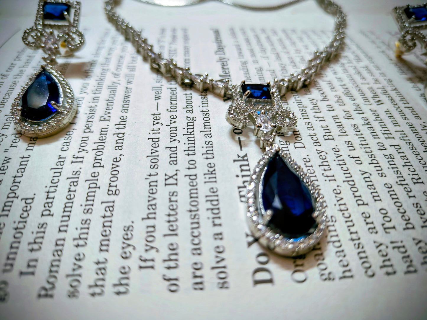 Beautiful and Classic AD Jewellery set-Blue