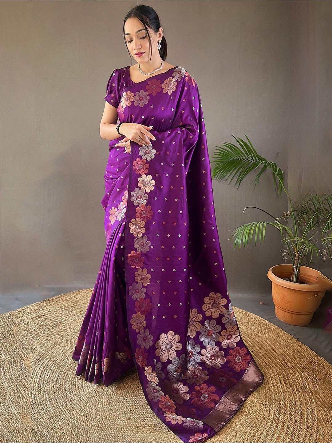 Floral Handweave Pure Silk Saree